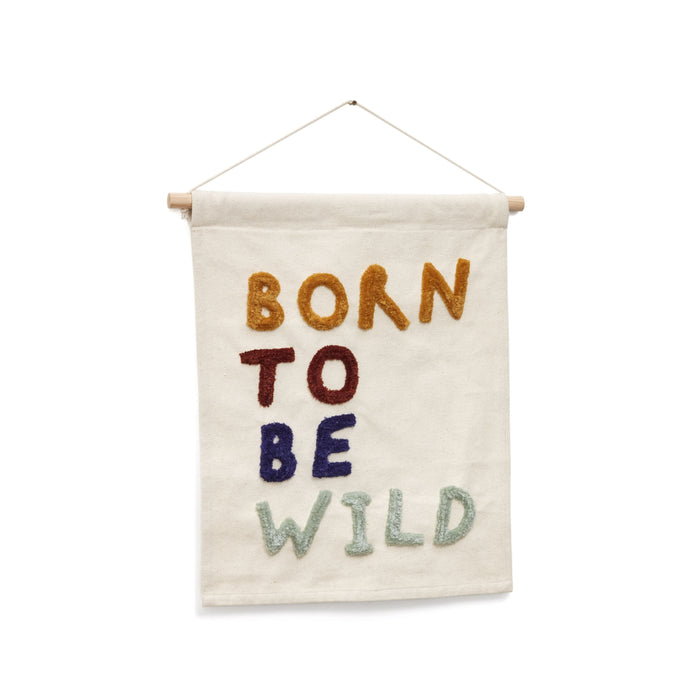 Kave Home - Wit katoenen Zelda-wandkleed met veelkleurige geborduurde