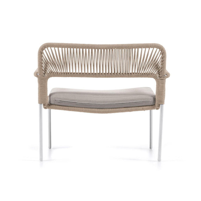 Kave Home - Cailin fauteuil in beige koord met gegalvaniseerde stalen