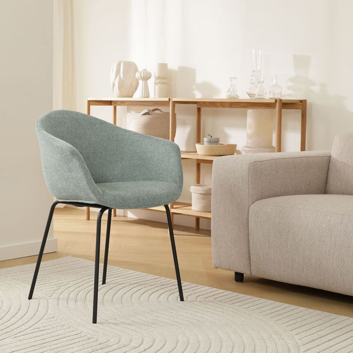 Nolon Nora-Otis Eetkamerstoel Zacht Groen - met Armleuning - Zwart