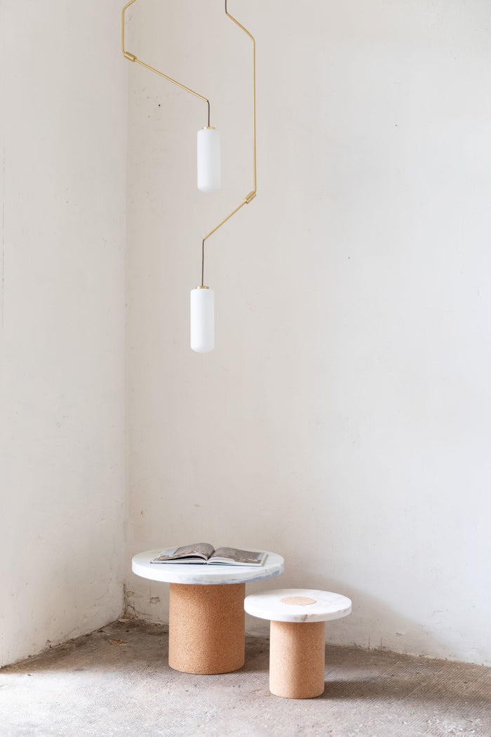 Frama Sintra bijzettafel Ø60 kurk|Ruivina marmer zwart