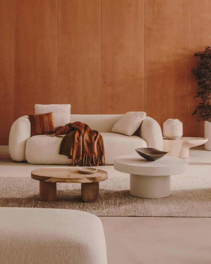 Kave Home - Mosi-salontafel van massief munggurhout, Ø 90 x 60 cm