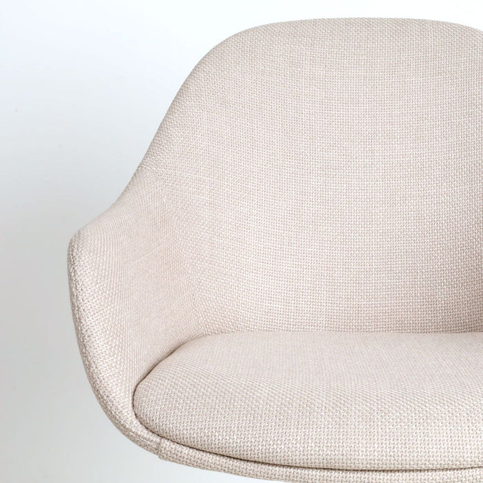 Nolon Nora-Mae Eetkamerstoel Beige - Armleuning - Zwarte Poten