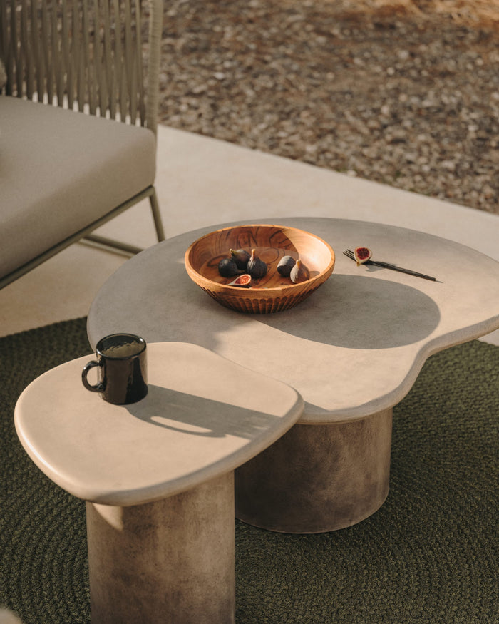 Kave Home - Outdoor-fauteuil Saconca van touw en groen gegalvaniseerd