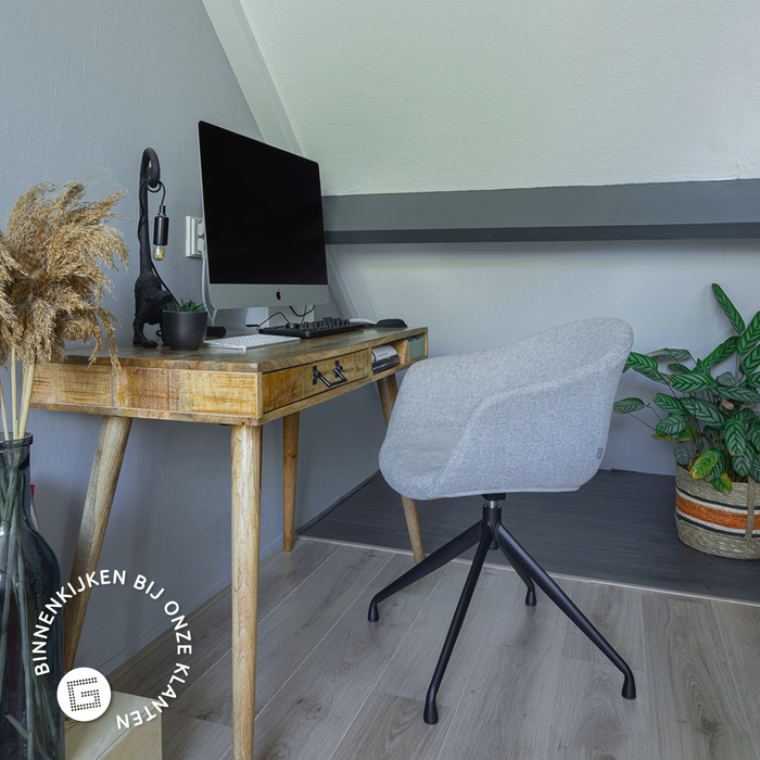 Nolon Nola-Otis Draaibare Eetkamerstoelen Set - Donkergrijs - Zwart