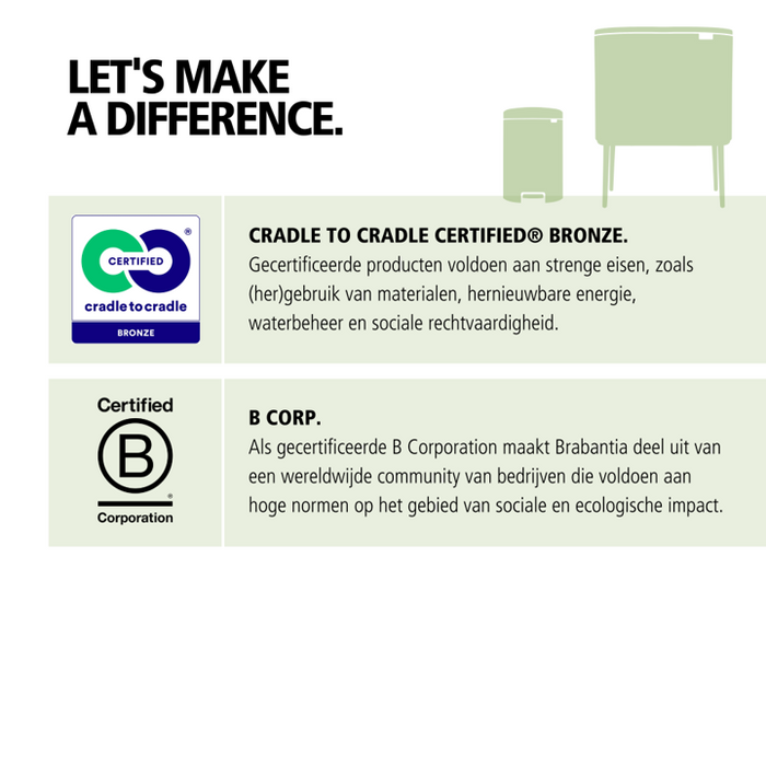 Brabantia Bo Prullenbak 12 L- Soft Beige