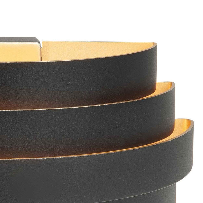 Highlight - Scudo - Wandlamp 1 lichts 20 cm Zwart|Goud