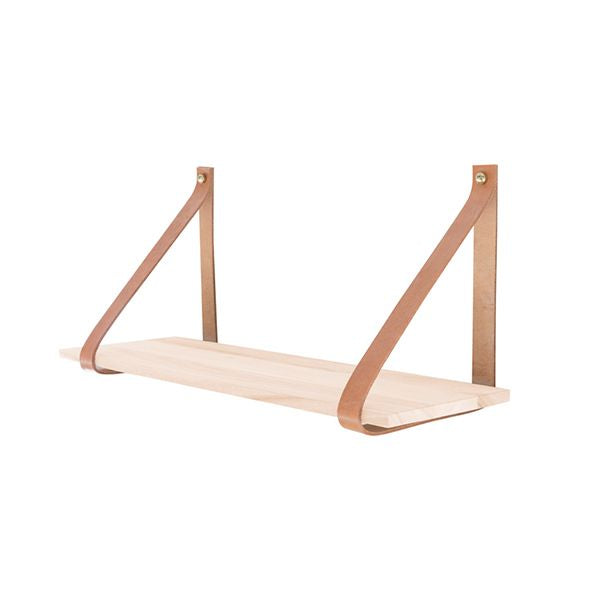 TAK Design - Hout Shelfie Boekenplank met Leerbanden 20 x 60 cm