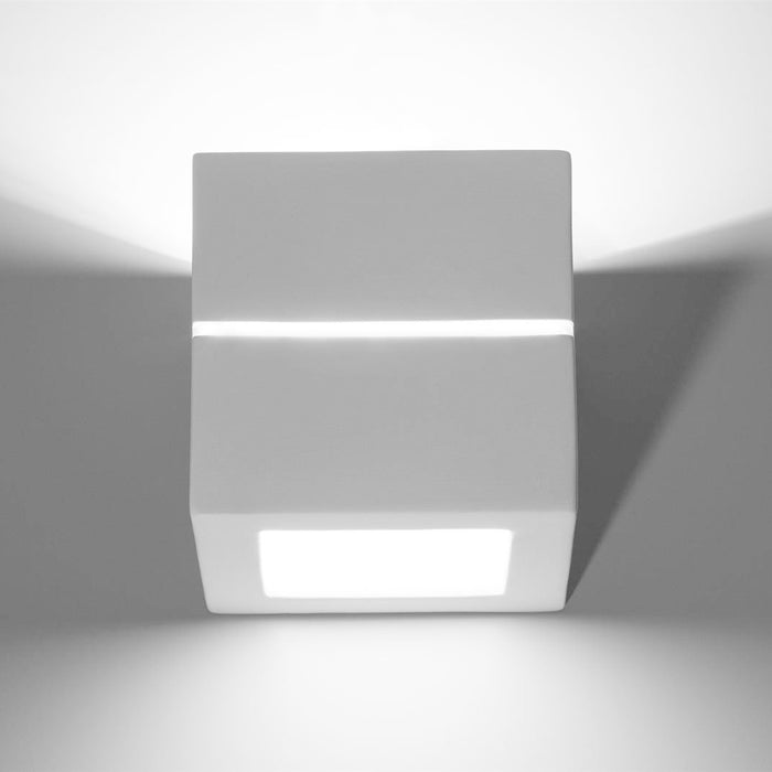 Sollux Wandlamp Leo Line E27 gips wit