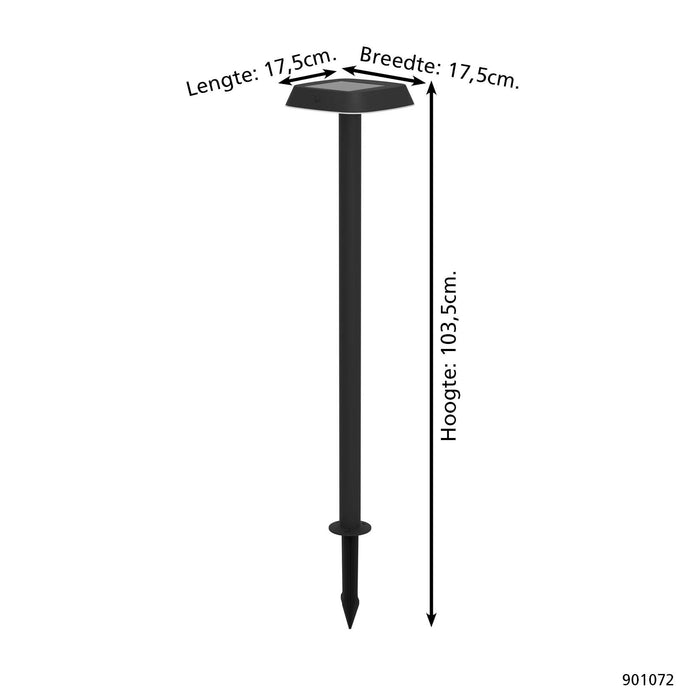 EGLO Dreoli Solar Priklamp - LED - 103,5 cm - Zwart|Wit