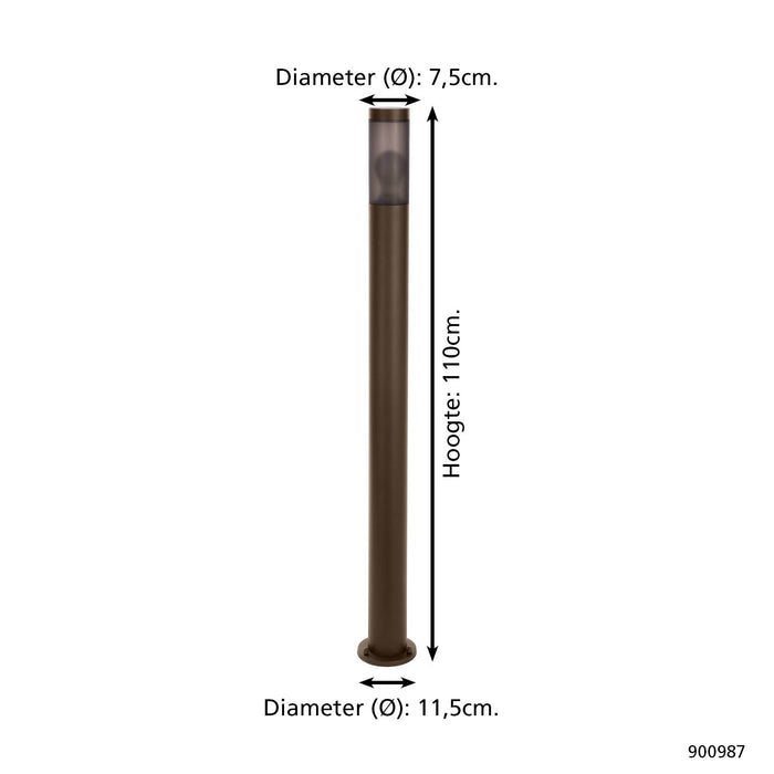 EGLO Helsinki Sokkellamp - E27 - 110 cm - Bruin