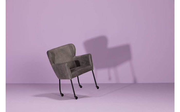 Goossens Eetkamerstoel Leogang - Leder met armleuning