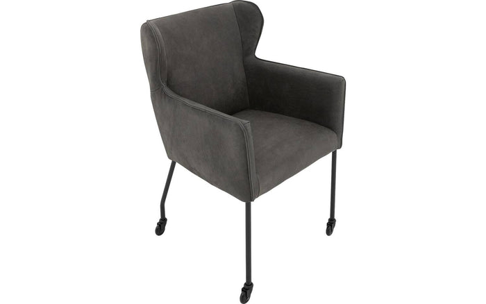 Goossens Eetkamerstoel Leogang - Leder met armleuning