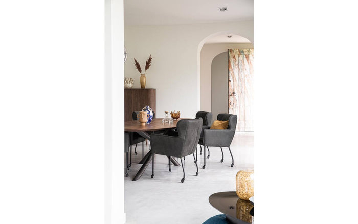 Goossens Eetkamerstoel Leogang - Leder met armleuning