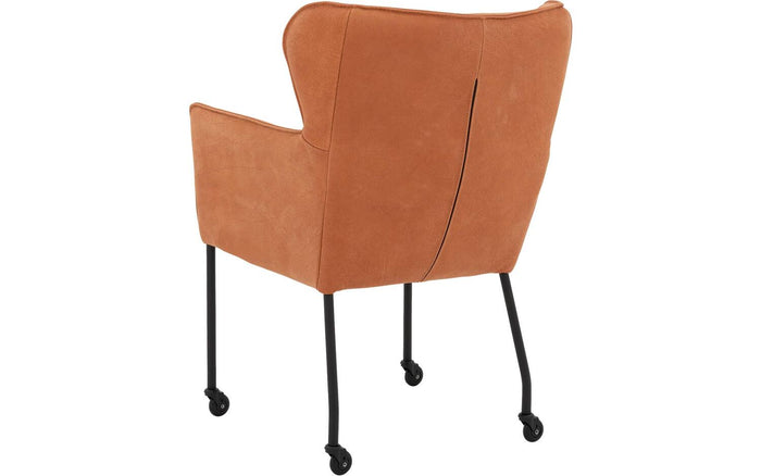 Goossens Eetkamerstoel Leogang - Leder met armleuning