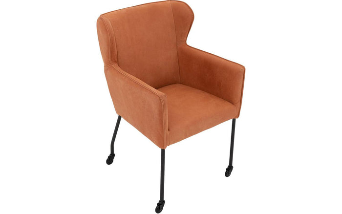 Goossens Eetkamerstoel Leogang - Leder met armleuning