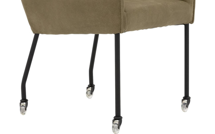 Goossens Eetkamerstoel Leogang - Leder met armleuning