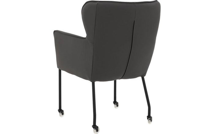 Goossens Eetkamerstoel Leogang - Leder met armleuning