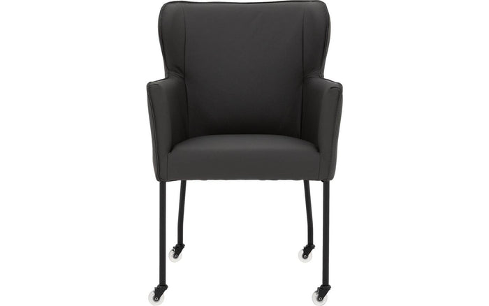 Goossens Eetkamerstoel Leogang - Leder met armleuning