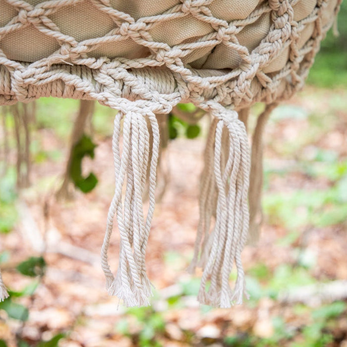 Nest outdoor Leah katoenen tuin hangstoel beige - met zitkussen