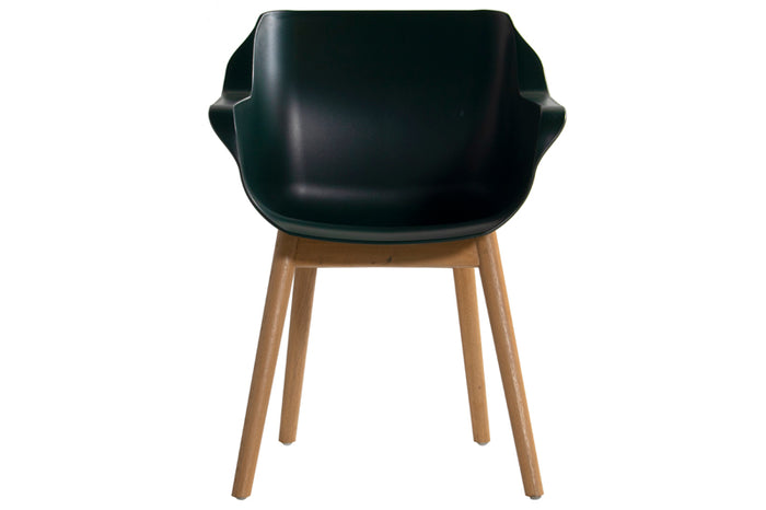 Hartman Sophie Studio dining armstoel - Night Green - Teak poot