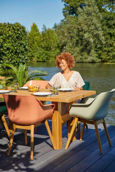 Hartman Sophie Studio dining armstoel - Night Green - Teak poot