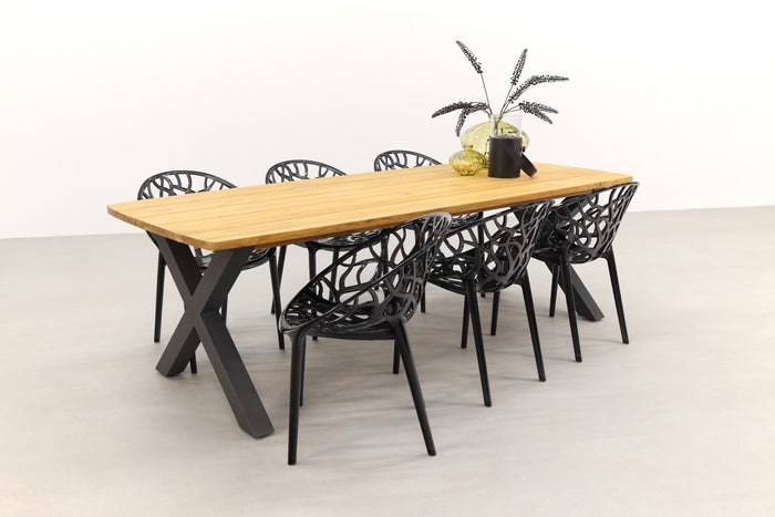 VDG Siesta Crystal stapelbare stoel - Black Transparant