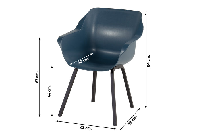 Hartman Sophie Element Tuinstoel - Set van 4 - Steel Blue