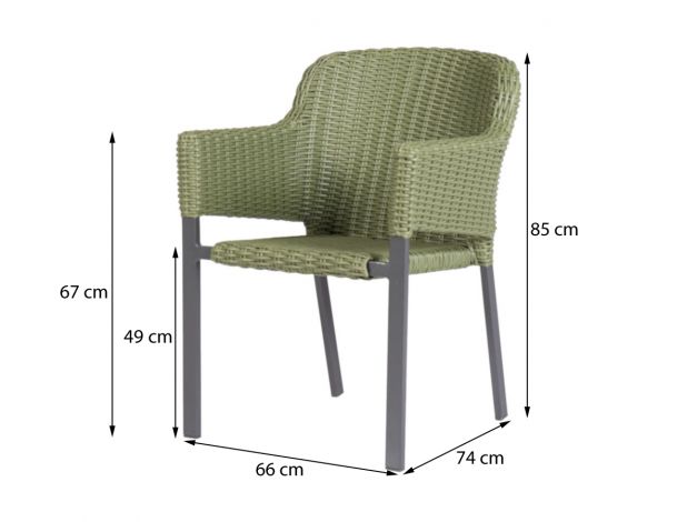 Hartman Cairo tuinstoel xerix - green - inclusief kussen