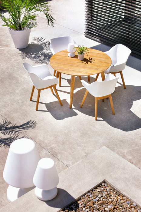 Hartman Sophie Studio dining armstoel - Wit - Teak poot