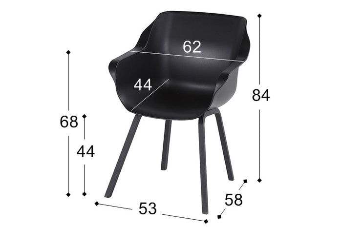 Hartman Sophie Element Tuinstoel - Set van 4 - Carbon Black