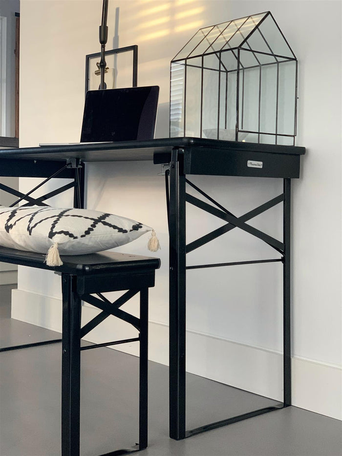 Inklapbare biertafel Berlijn 120 x 50 cm zwart