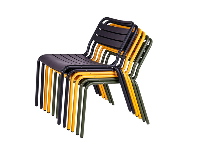 Metalen loungestoel Max XXL olijfgroen - 2 stuks