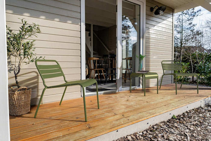 Metalen loungestoel Max XXL olijfgroen - 2 stuks