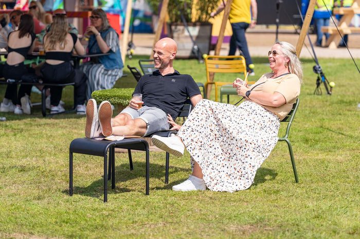 Metalen loungestoel Max XXL olijfgroen - 2 stuks