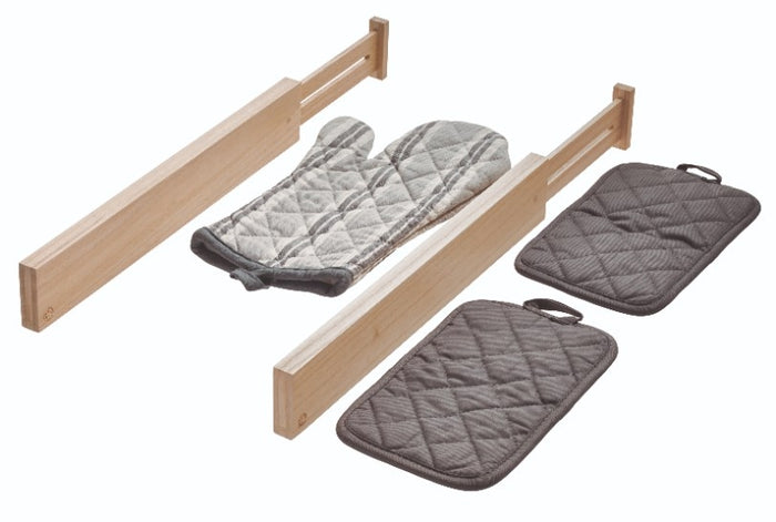 Ladeverdeler, Laag, Verstelbaar, 43 x 2 x 6.3 cm, Set van 2 Stuks, Pau