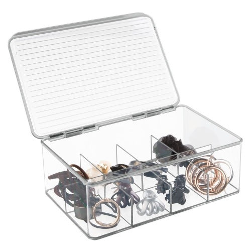 Theedoos, 8 Vakken, 27.3 x 18.4 x 9.5 cm, Kunststof, Transparant - iDe