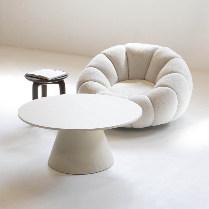 Giga Meubel - Salontafel Rond Ø60cm - Betonlook - Beige - Sep