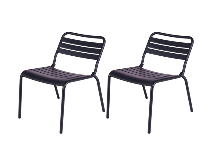 Metalen loungestoel set Max XXL Zwart