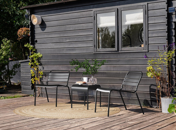 Metalen loungestoel set Max XXL Zwart