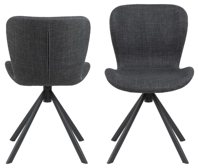 Giga Living - Eetkamerstoel Zaria Basel Donkergrijs Draaibaar - Set van 2