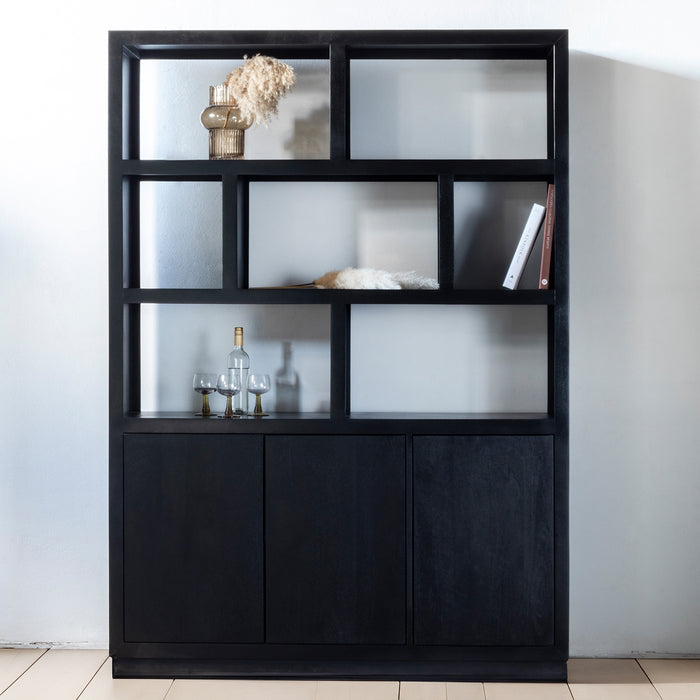 Giga Meubel - Vakkenkast Zwart - 150cm - Vakkenkast Luxurious