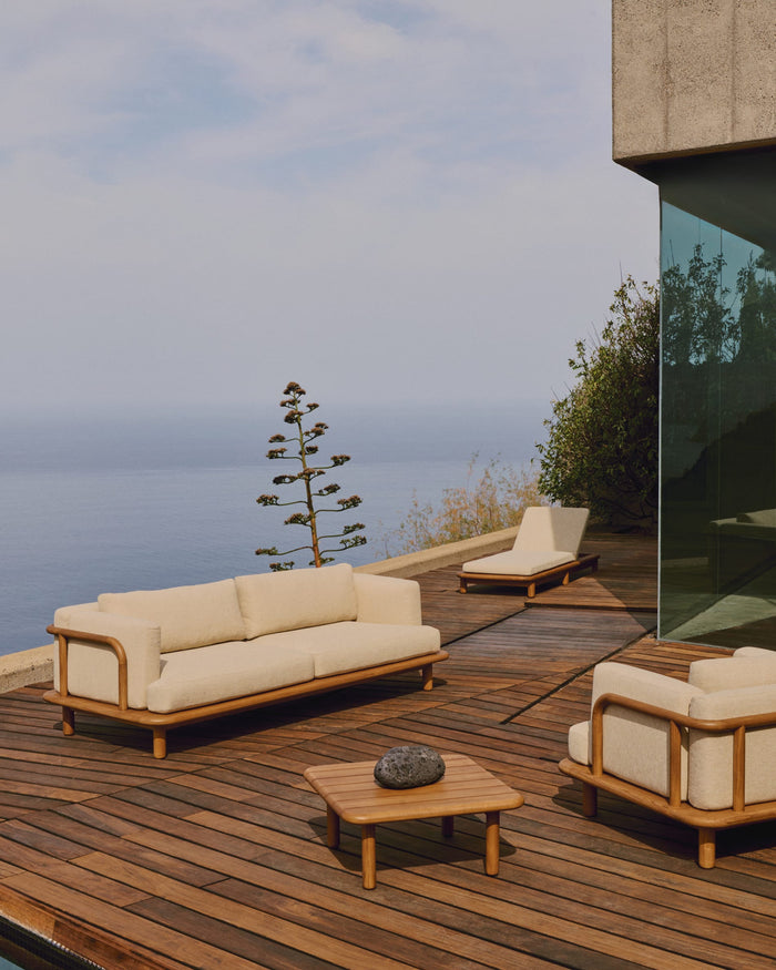 Kave Home - Ligstoel Turqueta van FSC 100% massief teakhout