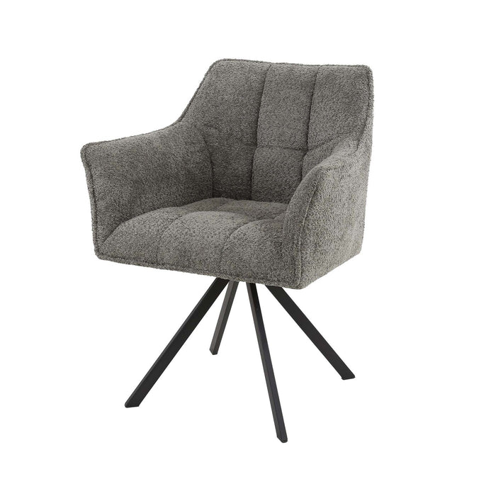 Giga Meubel - Armstoel Bouclé Taupe Draaibaar - Zithoogte 48cm