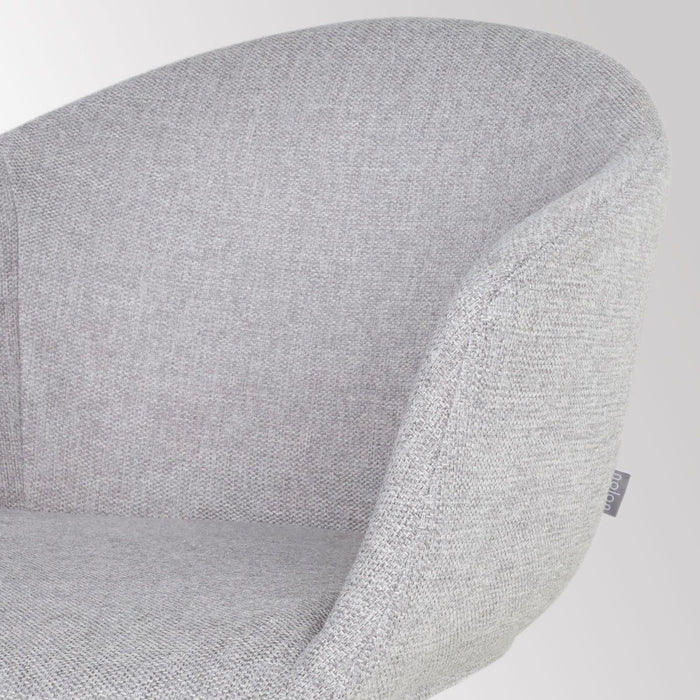 Nolon Noa-Otis Eetkamerstoelen Set van 2 - Lichtgrijs - Zwarte Poten