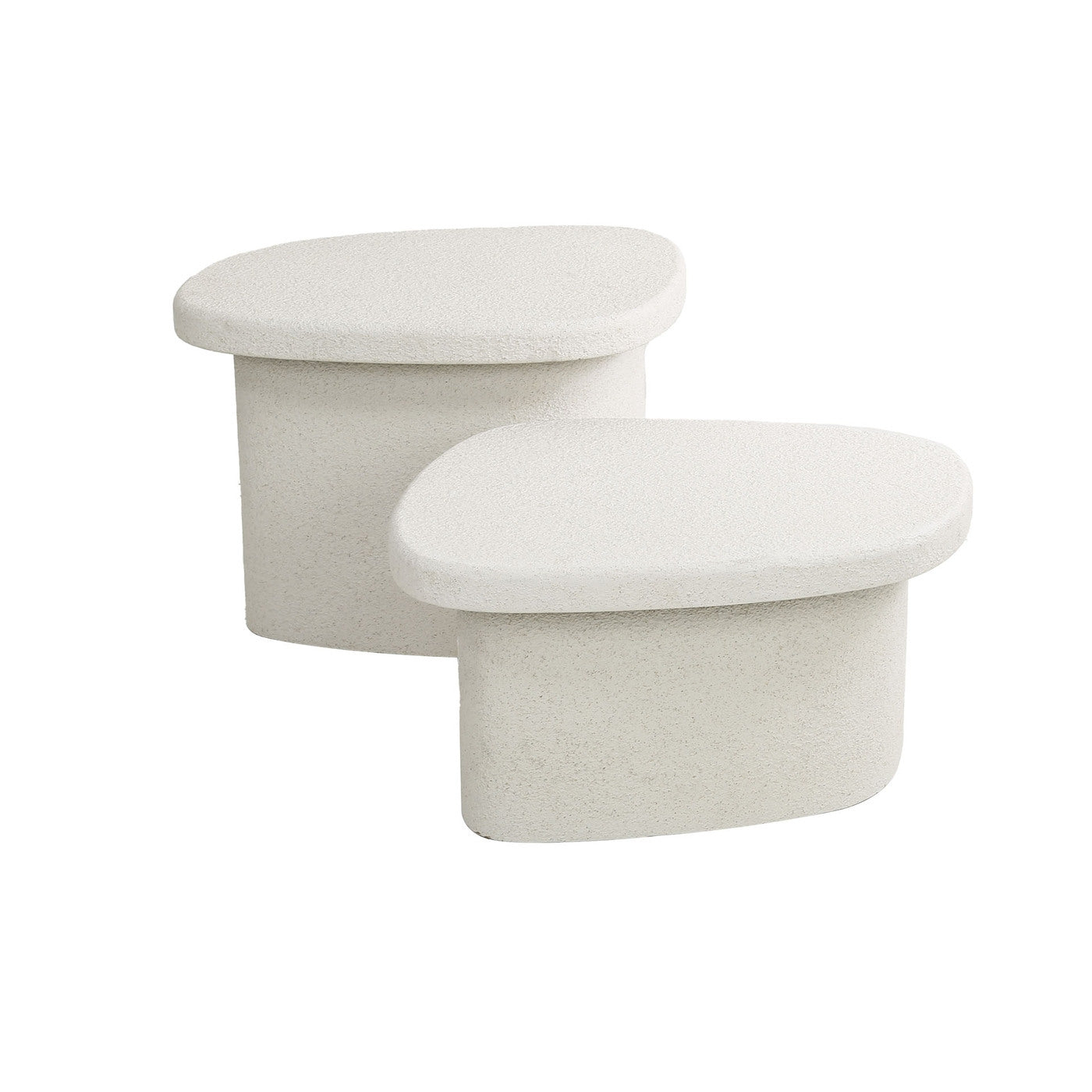 Giga Meubel - Salontafel Beige Set van 2 - 57x44x40cm - Composiet