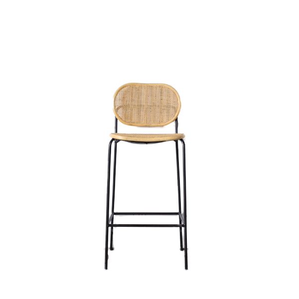 Giga Meubel - Barkruk Webbing Naturel - 42x47x101cm - Zithoogte 74cm