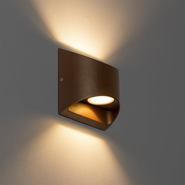 QAZQA Moderne buiten wandlamp roestbruin incl. LED 2-lichts IP54 -