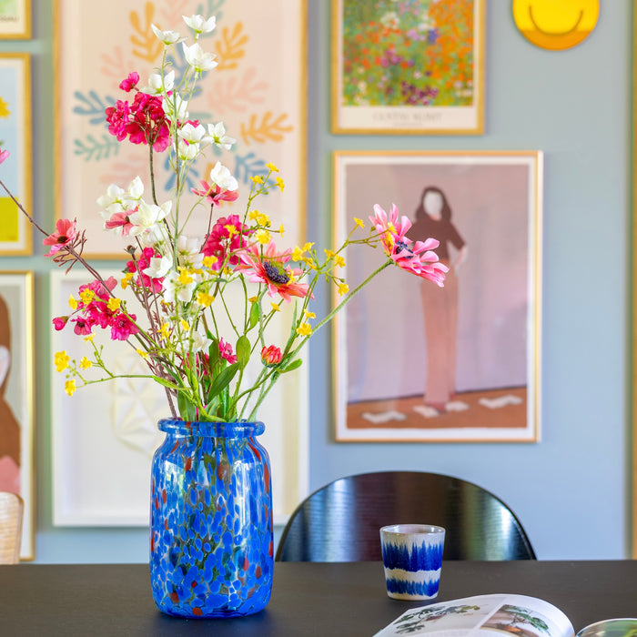 HAY Splash Vaas Roll Neck H 22,5 cm - Blauw