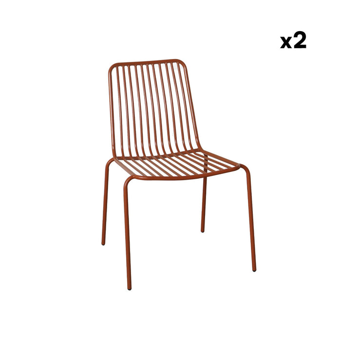 sweeek - Metalen tuinstoel, stapelbaar (set van 2)