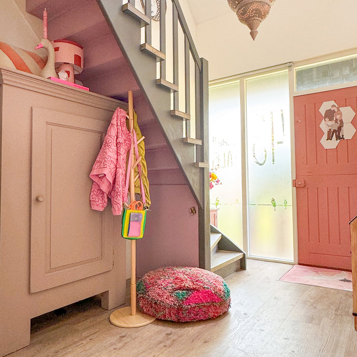 QUVIO Staande kapstok hout - licht bruin